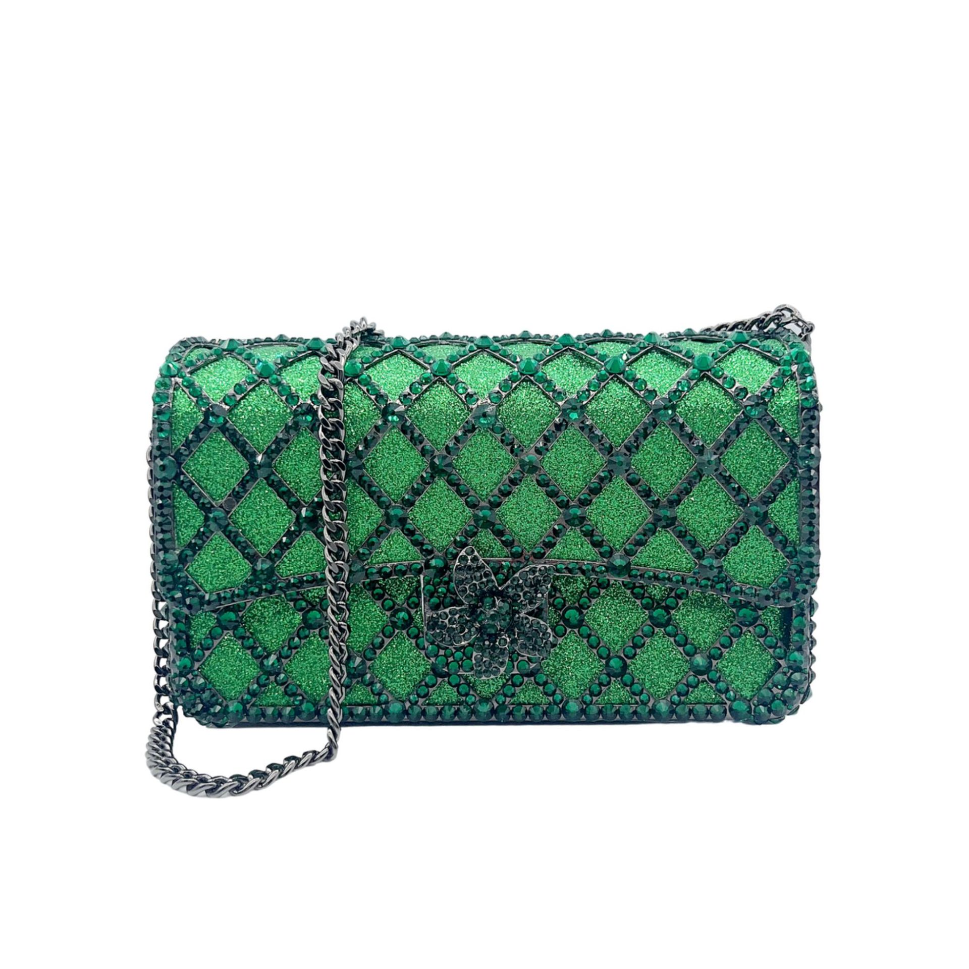 Nueva pequeña bolsa de banquete con diamantes a rejilla, bolso de diamante europeo y americano, bolso de hombro de mujer, bolso de piedra de Rin