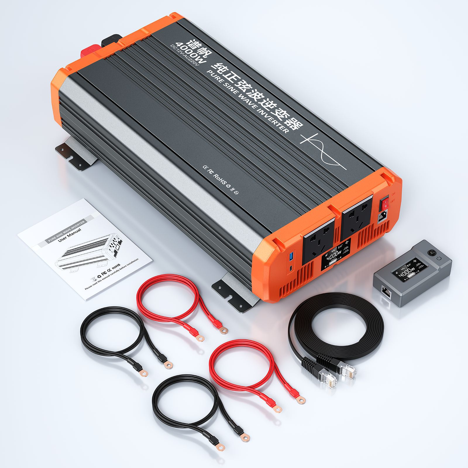 Inversor de onda sinusoidal pura potencia completa 2000W3000W12v24v48V a 220V convertidor de camión doméstico