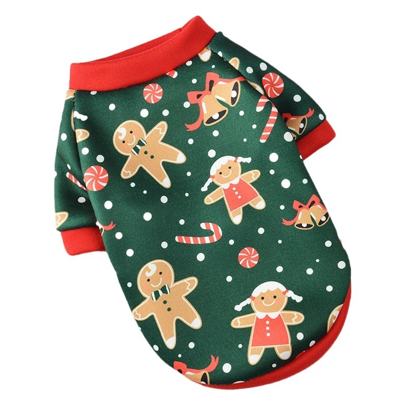 Christmas dog clothes cartoon pet supplies sweater teddy clothes autumn and winter small dog cat clothes