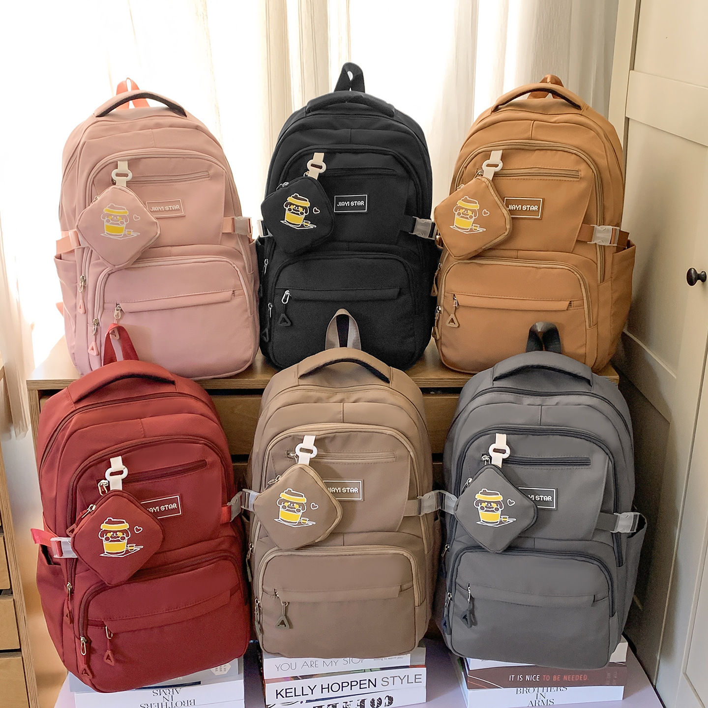 Mochila coreana de gran capacidad para mujeres JIAYISTAR nueva bolsa universitaria para estudiantes de secundaria caliente image 1