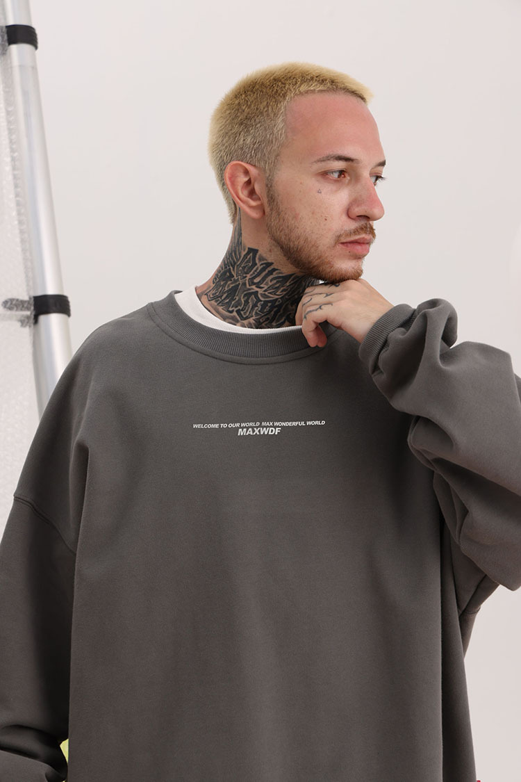 Men's Clothing round neck pullover sweatshirt original Dongshankou design couple style heavyweight high street Japanese style_voghion.com