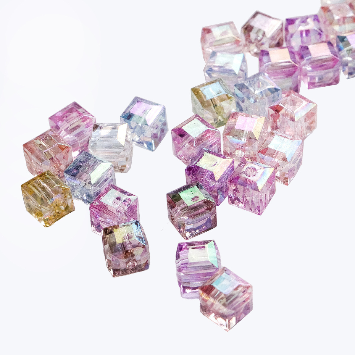 8mm multi-cut acrylic high-transparency square beads colorful three-dimensional loose beads diy bracelet earrings necklace accessories