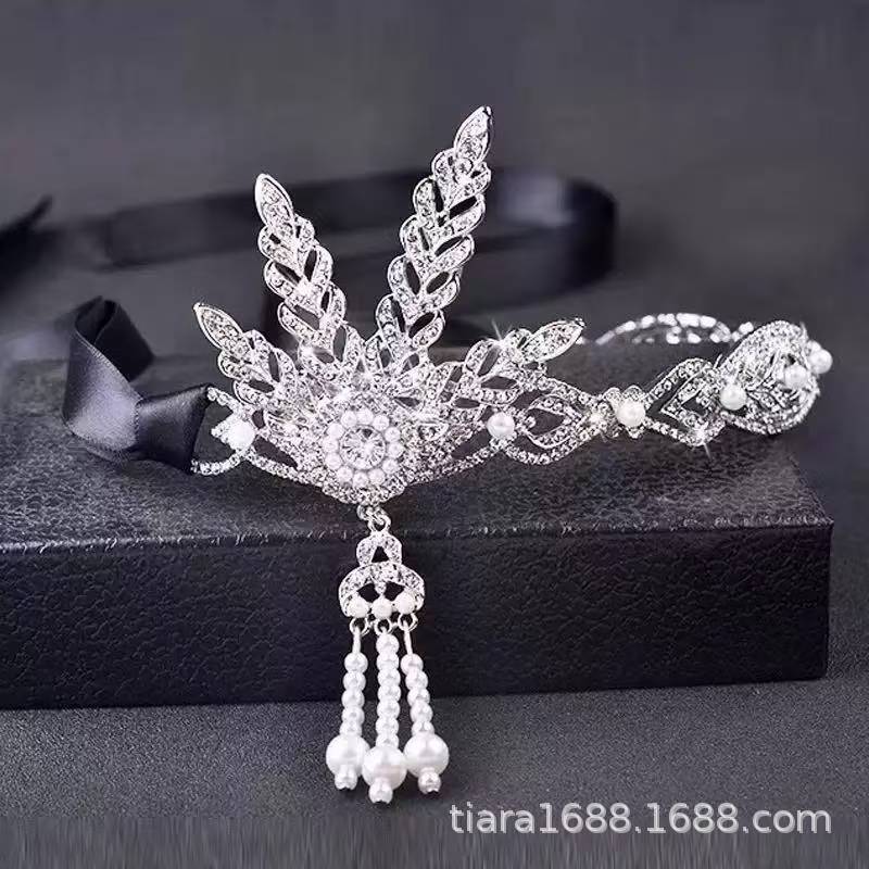 Foreign Trade Headwear the Great Gatsby Crown Headwear Indian Pearl Tassel Headband Headband Bracelet Accessories