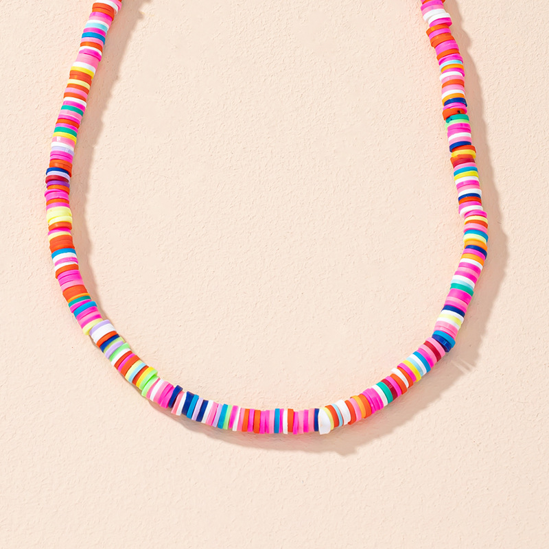 Europe and America Cross Border Internet Celebrity Bohemian Ethnic Style Colorful Polymer Clay Neckl