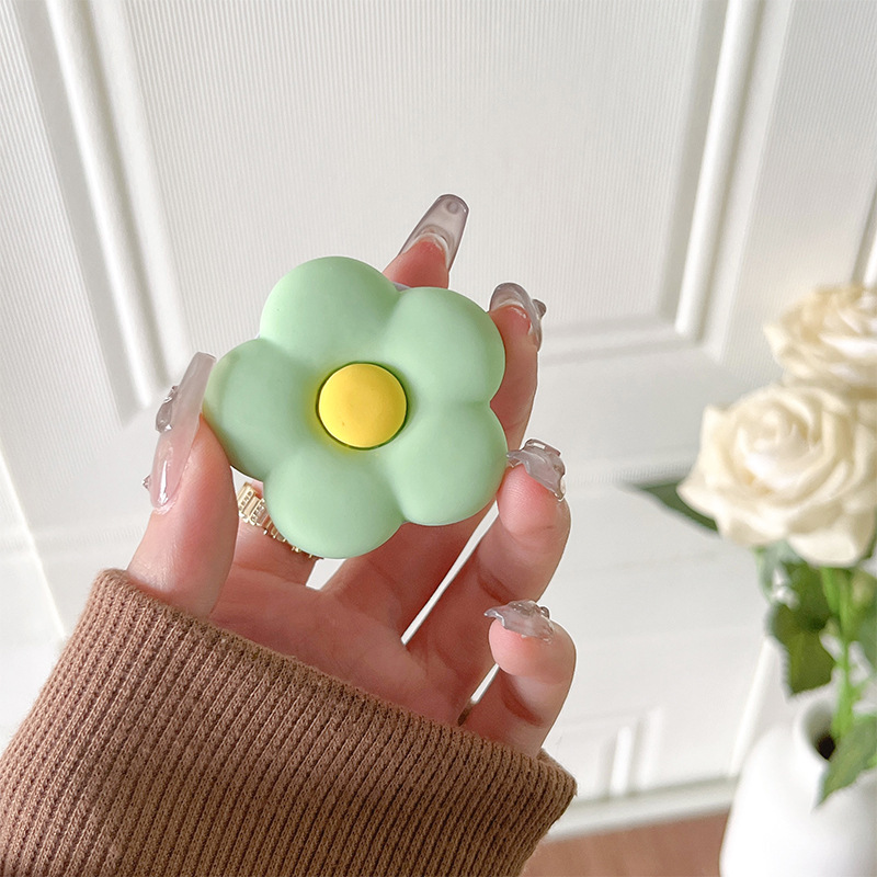 _0011_白支架-彩色磨砂花朵-绿色