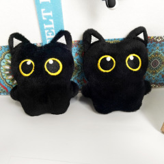 かわいい黒い猫のペンダント手作少女猫の親友の人形ストラップ