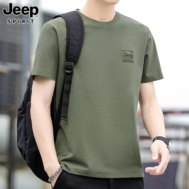 JEEP SPIRIT Summer sports fashionable trend T-shirt with a round…