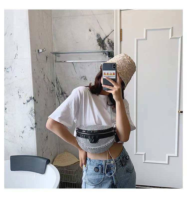 Sac bundy de célébrité d'Internet pour femmes 2023 nouvelle version coréenne polyvalente sac de poitrine en diamant brillant ins mode sac à bandoulière à bandoulière unique sac de taille_voghion.com