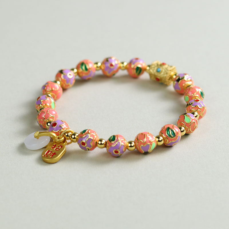 8mm 럭키 팔찌 [핑크] 부티크 모델