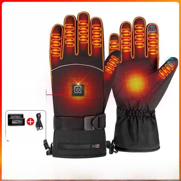 Heating Gloves Winter Cold-proof Touch Screen Windproof Waterproof Warm Motorcycle Riding Gloves Ski Heating Gloves