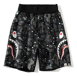 2024 manufacturers supply a full range of shark cross-border 3D digital printing men's fashion sports beach shorts