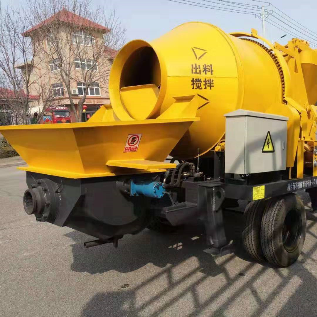 搅拌机带泵 搅拌输送一体机 混凝土搅拌拖泵 泵送机 混凝土泵机