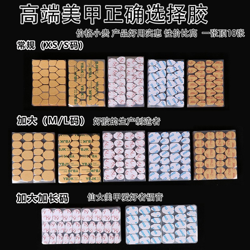 Newly Upgraded Jelly Stickers for Wearable Nails, Double-Sided Adhesive, Strong and Waterproof Jelly Glue, Wearable Nail Art Tools