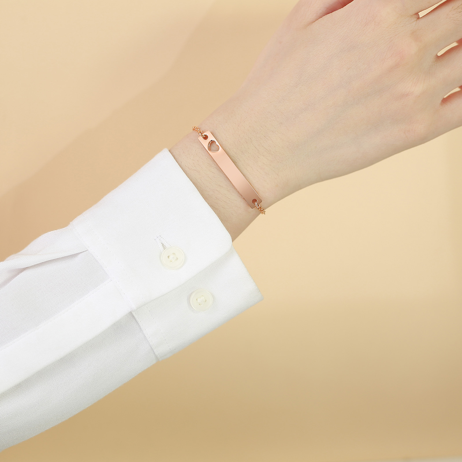 Fashion Heart Shape Stainless Steel Plating Bracelets 1 Piece