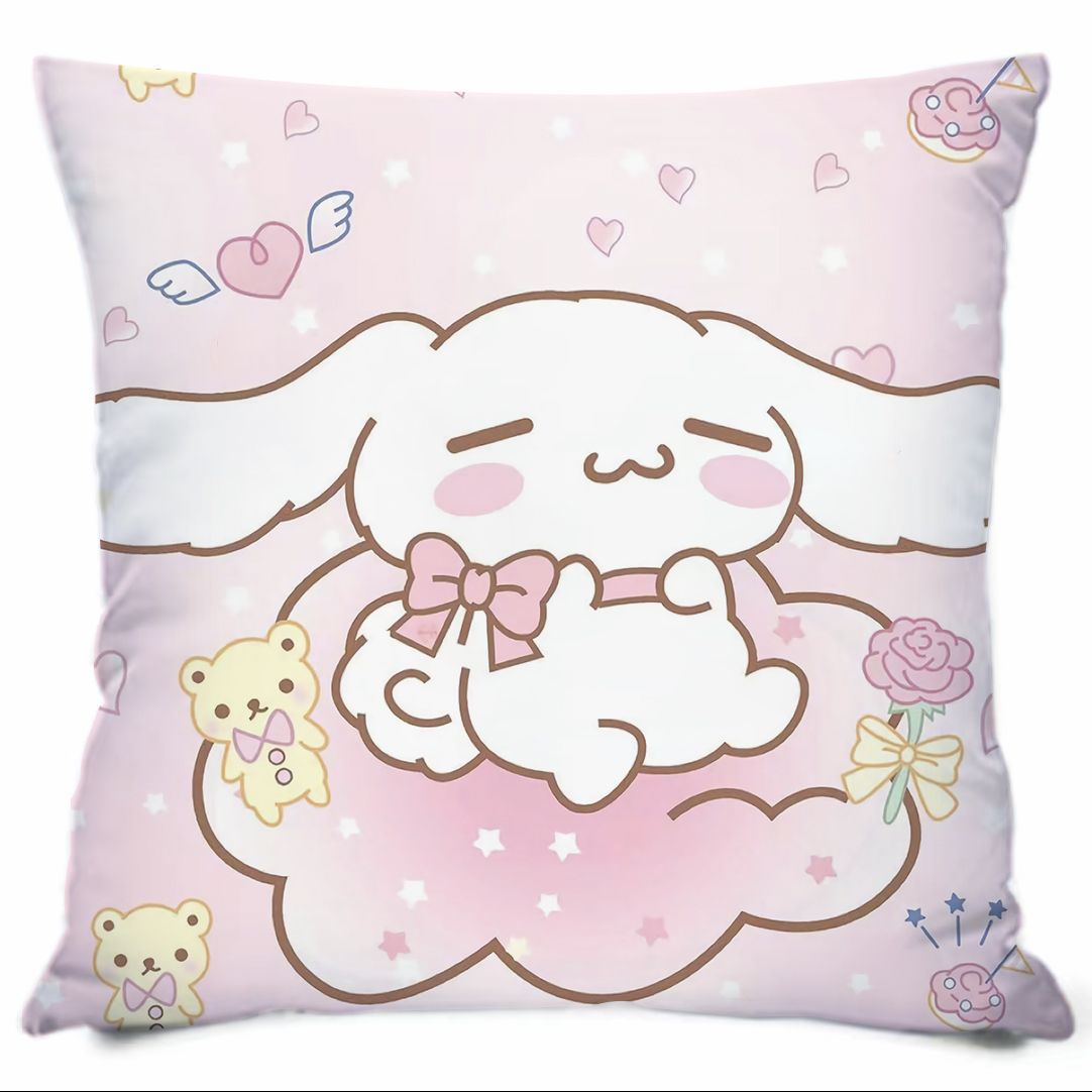 Almohada con estampado de dibujos animados de Sanrio, linda almohada de sofá para dormitorio, cojín de cabecera, cojín de asiento con soporte lumbar para coche