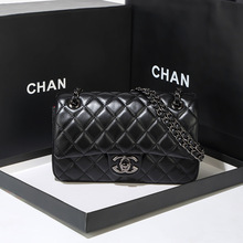 小香风cf链条包包2025新款菱格单肩斜挎包女士真皮时尚百搭腋下包