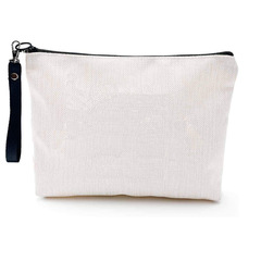 A blank linen pen bag for personalization with heat sublimation, suitable as a lady's makeup bag, gift bag, or linen bag.