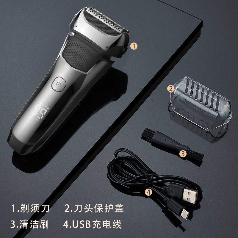 往復式電気シェーバー男性用デジタルディスプレイ全身洗えるシェーバーフローティングヘッドひげシェーバー充電式卸売|undefined