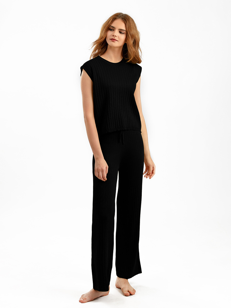 420g Weight Sleeveless Sleeve Length Ice Silk, Viscose Fabric Type Leisure Suit Sets Type Office, Outdoor, Daily Occasion Round Neck Neckline -1 Function Loose Fit Type Solid Color Pattern Summer Season Women's Gender Casual, Basic, Simple Style Style Office Outdoor Daily Women's Casual Basic Simple Style Solid Color Ice Silk Viscose Leisure Suit Pants Sets 4