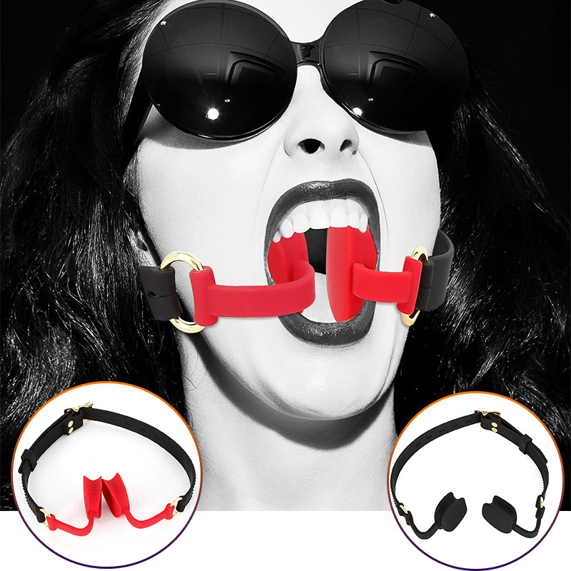 New adult fun bite mouth opening device sm mouth plug female slave mouth flail tongue flail set passion sex products wholesale