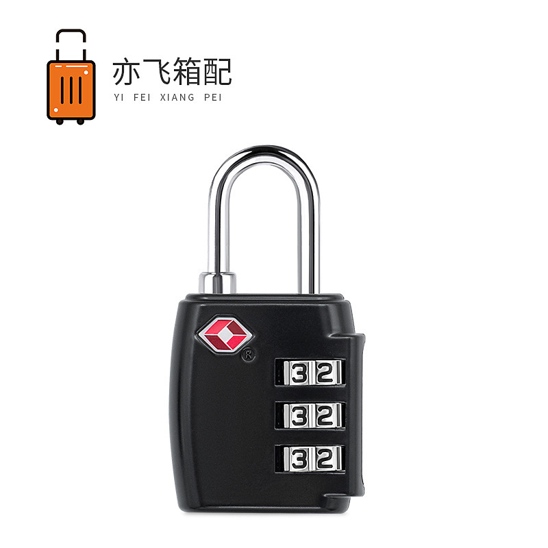 Cross-Border Luggage Tsa Customs Lock Outdoor Travel Customs Code Lock Three-Digit Combination Wheel Lock Zinc Alloy Padlock