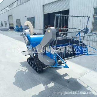 家用机器山区农用稻麦收割机履带195型号自走式丘陵手扶式收割机