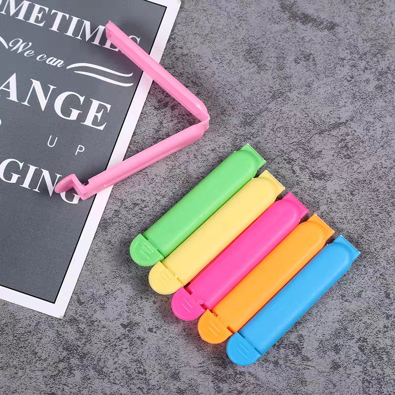 Fabricante Y pequeño plástico de 7cm de clip de sellado de alimentos té bocadillos de sello a prueba de humedad clip de impresión multicolor LOGO