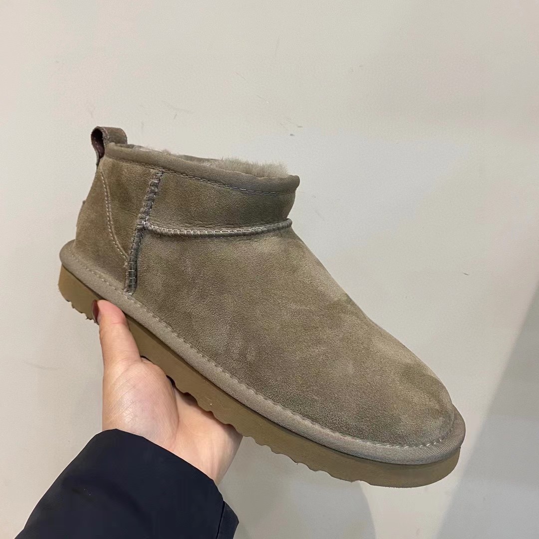 河南桑坡羊皮毛一体厚底スノーブーツ カップル用ローカットミニクラシックWQUUG綿靴