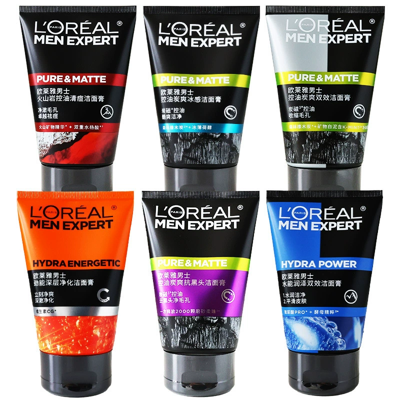 L'Oreal Men с контролем масла Углерод освежающий анти-угрей Очищающий крем для лица