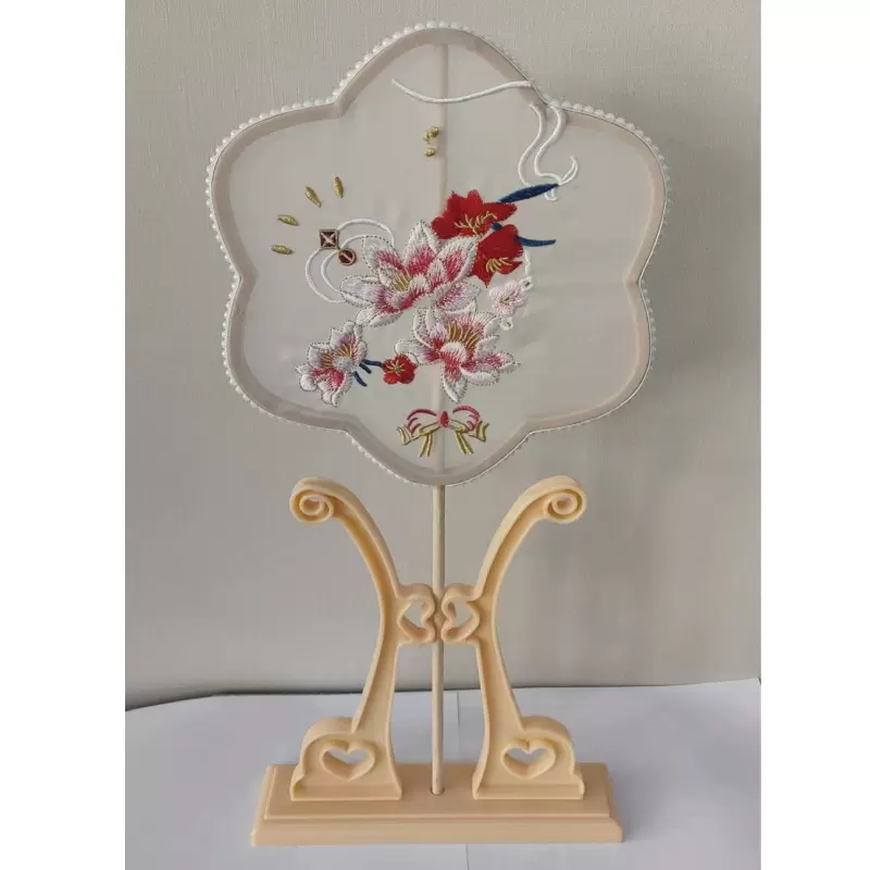 塑料扇架厂家批发团扇架楠竹制古风扇托扇子展示支架中国风扇座