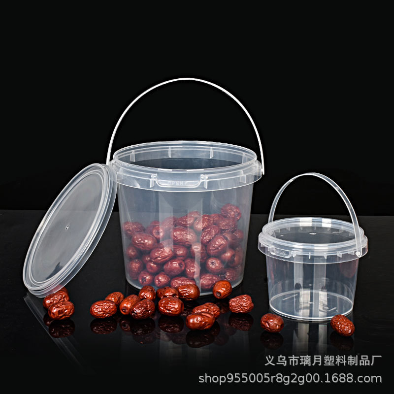 工厂直销食品级5斤装塑料桶零食冻干手提带盖密封储物外卖包装盒