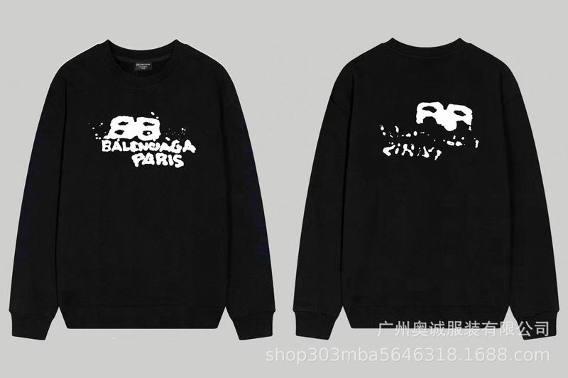 国境を越えた貿易 B's 24ss 秋 BB's ロゴプリント スウェットシャツ 380g コーマ綿二重糸 メンズ レディース スウェットシャツ|undefined