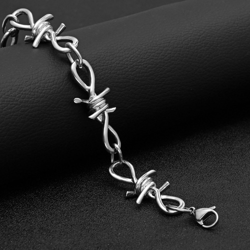 Men and women's titanium steel ins dance bracelet punk gothic style alloy thorny bracelet 