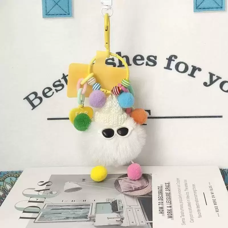 Small plush doll, keychain, cartoon backpack accessory, pendant, Birthday gift