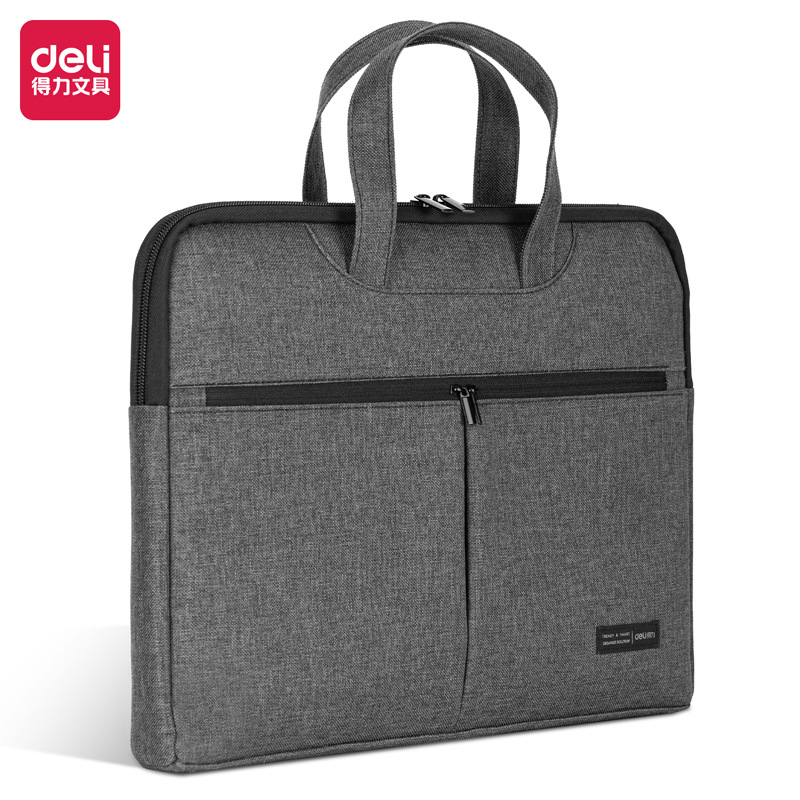 Deli BG101 maletín Oxford tela doble bolsillo negocio oficina reunión materiales bolso archivo bolsa