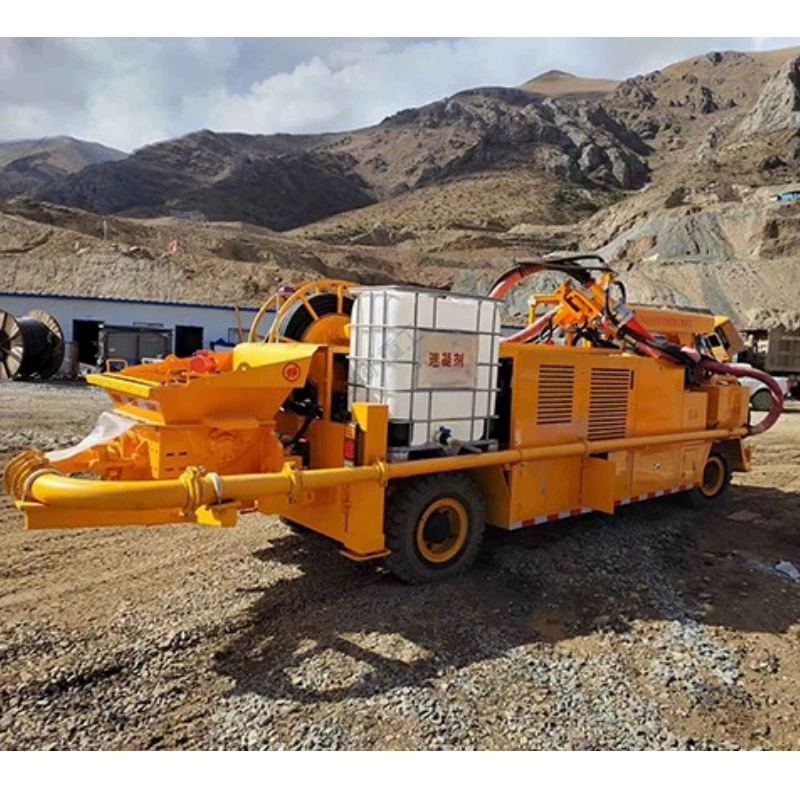 Длинный подъемник двойной сопло, установленное на транспортном средстве для мокрого Распыления Бетона для водопропускных труб, специальное двойное сопло, установленное на транспортном средстве, машина для влажного Распыления Бетона