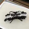 5623 black and white small fragrance banana clip-black polka dots