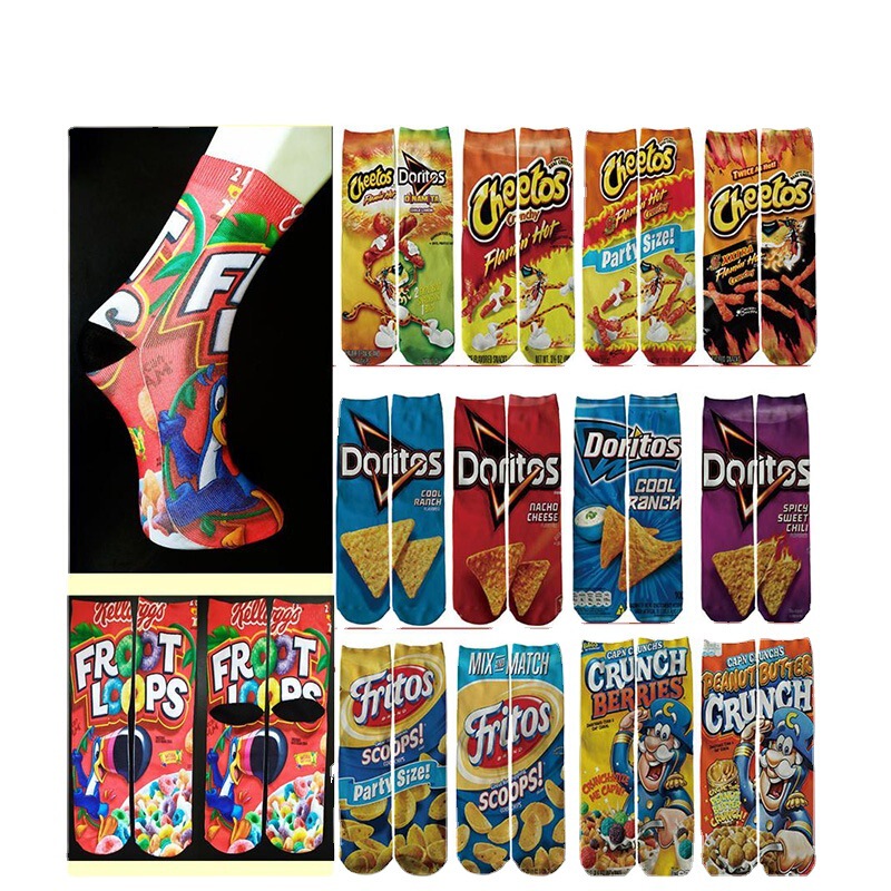 Amazon white socks women's long tube fashion socks 3D sublimation printing pattern logo socks manufacturers DIY socks