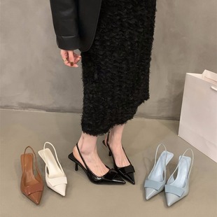 Niche French Black High Heels Toe Sandals Fairy Shoes 2024 New Spring and Summer Elegant Ladies Shoes
