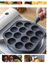 W1YP wholesale octopus small meatball pot household baking pan quail egg hole mold frying pan stall egg waffle baking pan machine