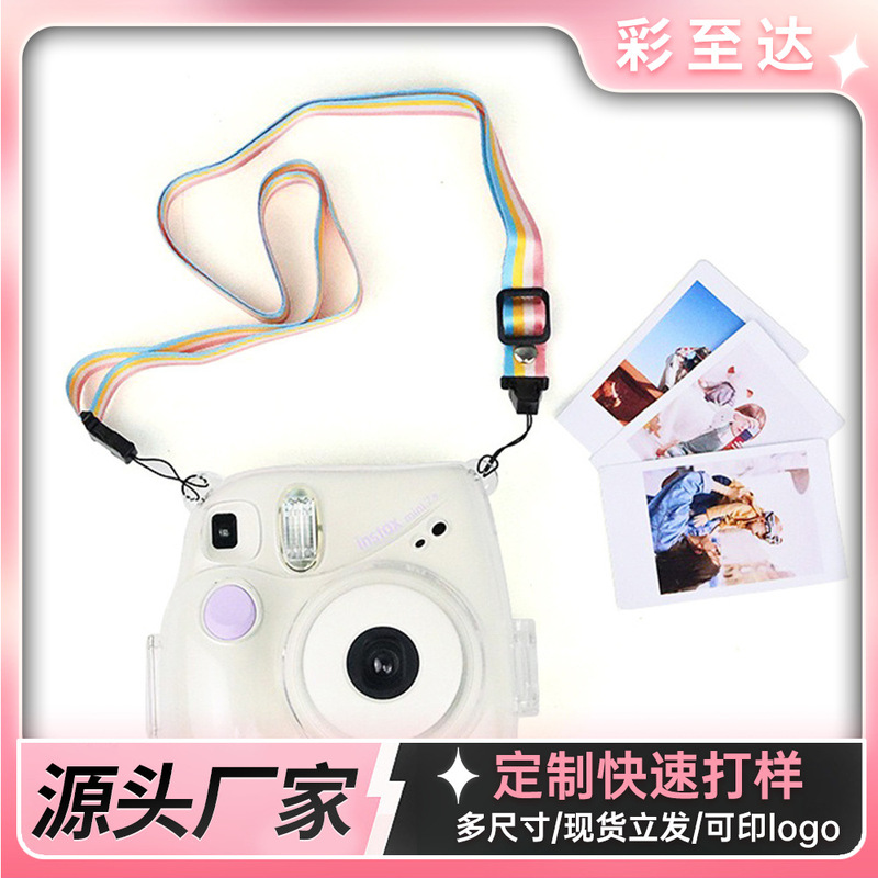 Suitable for Instax Mini 7+ Camera Crystal Shell Transparent Mini Camera Storage Protective Case Protective Cover with Rope