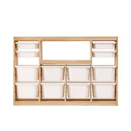 Montessori children's toy storage rack large capacity bookshelf display rack storage cabinet baby toy storage cabinet solid wood