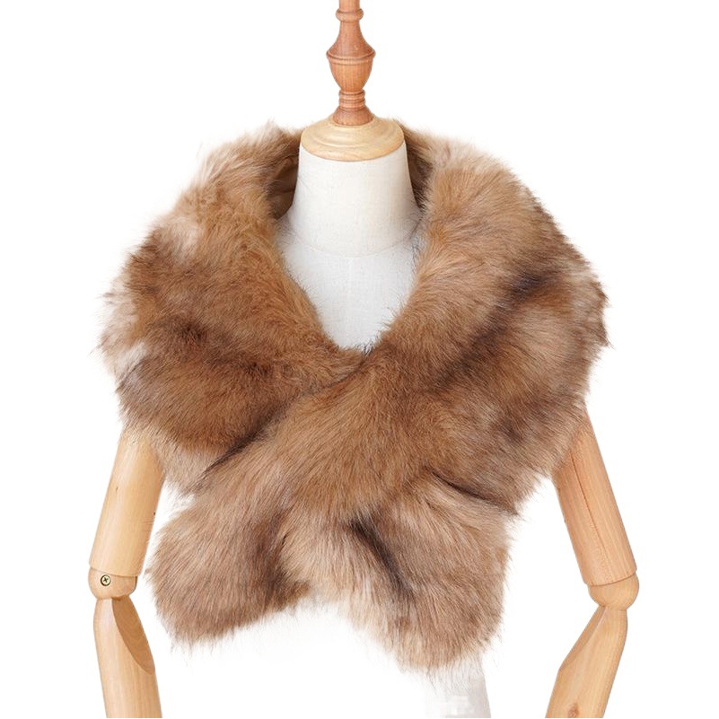 New Foreign Trade Faux Fox Fur Shawl Collar Winter Warm Neck Warmer European and American Cross-Border Shawl Fur Shawl