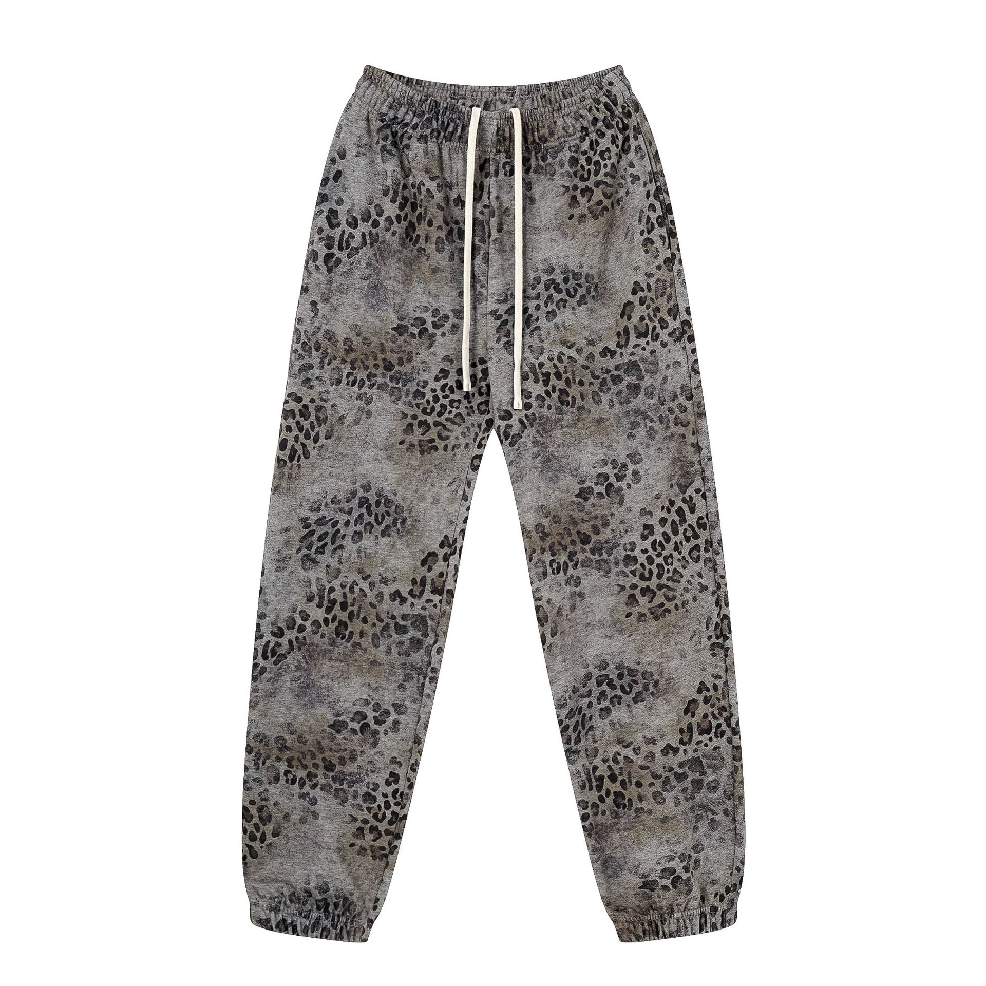Chain tide nuevo invierno estilo americano marca de moda set leopardo con camisa encapuchada de lana chaqueta pantalones cortos set hombre y mujer