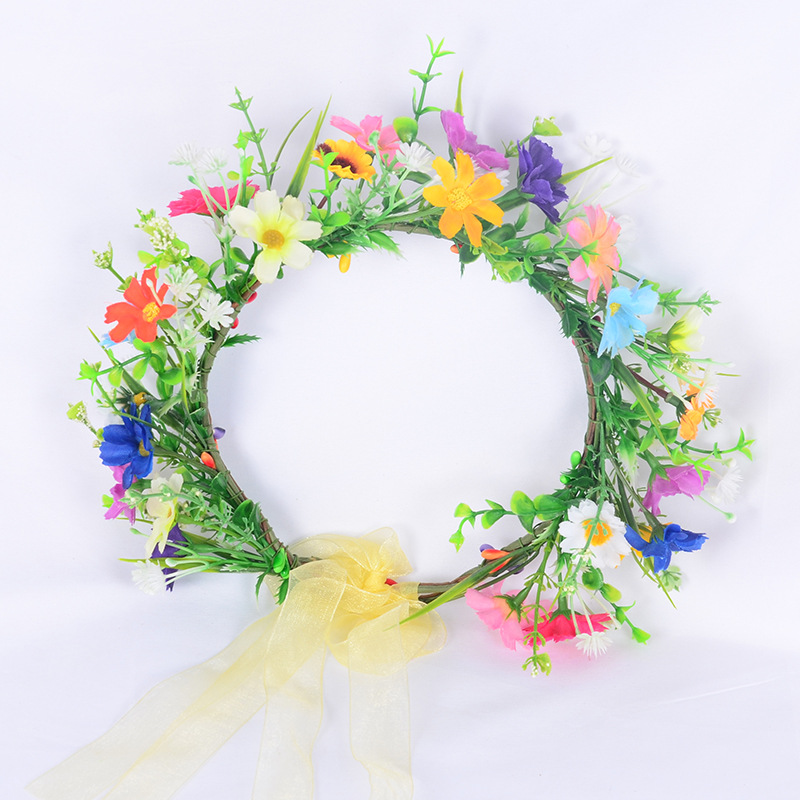 spring wreath small daisy flower starry headband pastoral wedding jewelry