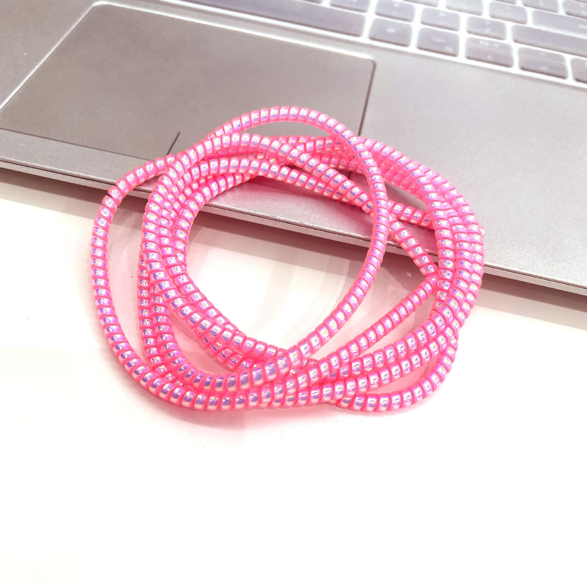 1.4m/1.6m cuerda de bobinado láser protección del medio ambiente TPU cable de datos del teléfono móvil cable de protección bobinado cuerda de resorte cubierta protectora