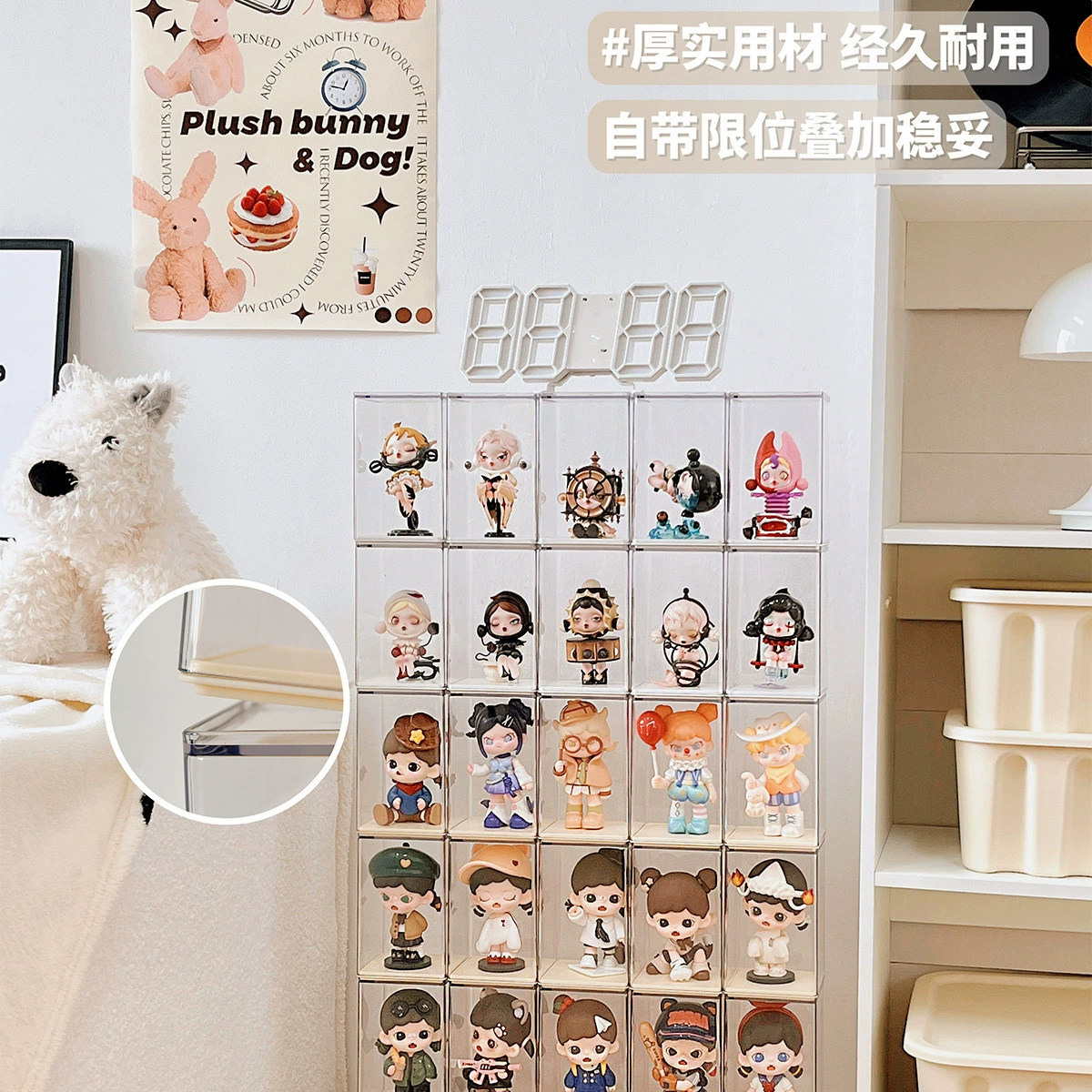 Коробка для отображения blind box, одиночная фигурка, акриловая прозрачная пылезащитная коробка для мелких украшений, коробка Pop Mart, модные игровые аксессуары