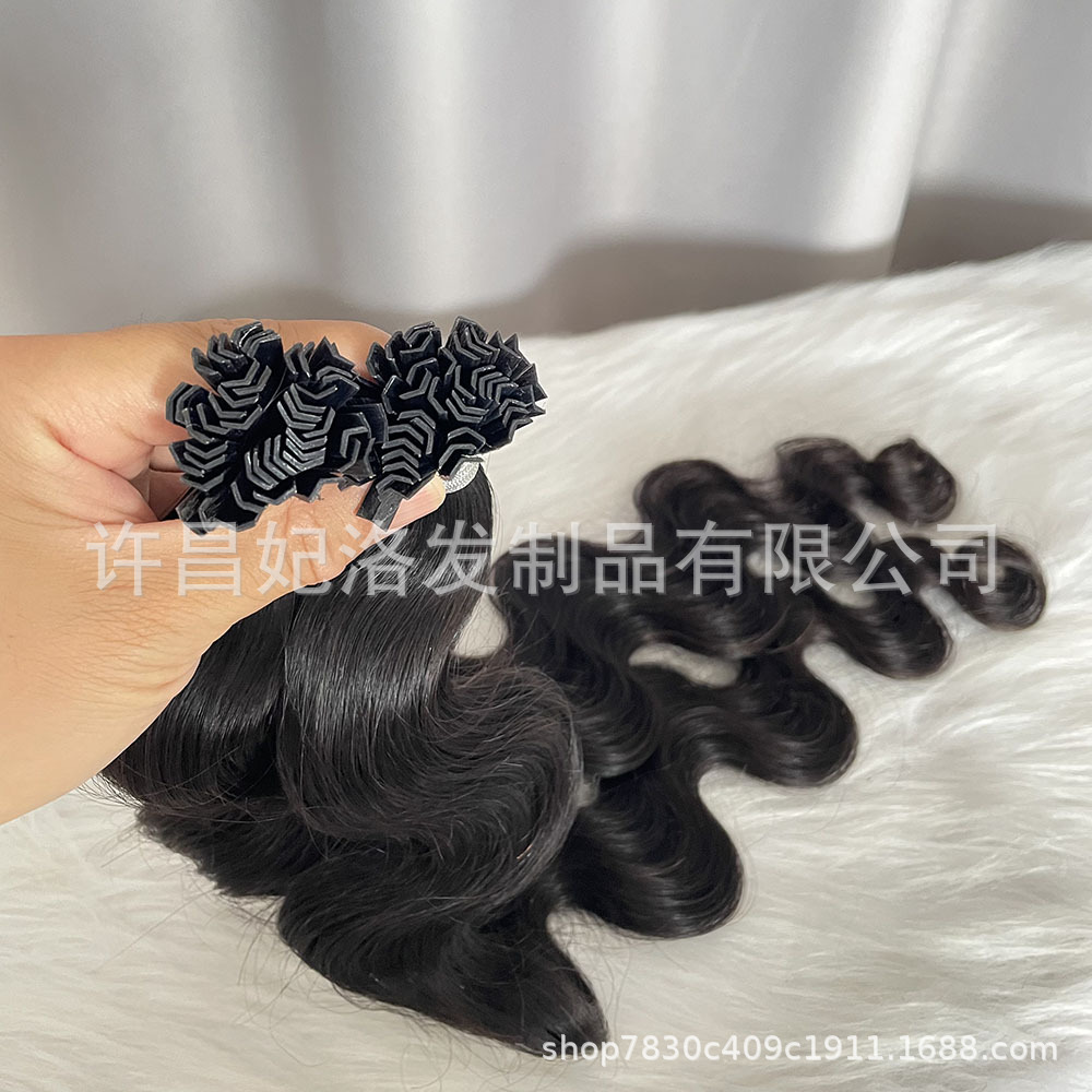 Feiluo K Tip Hair Extensions Body Wave Straight Human Hair