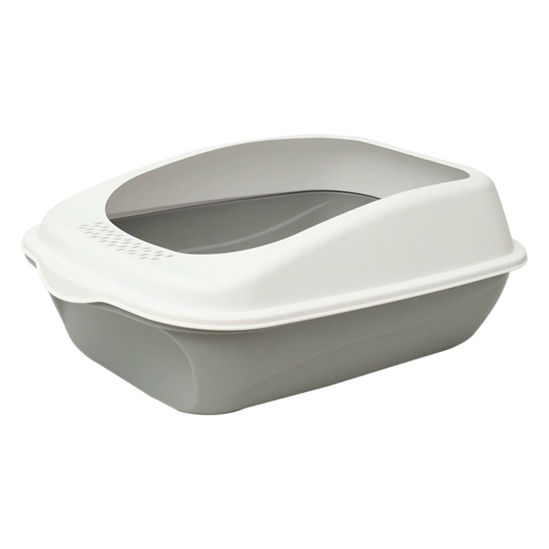 Кошачий туалет полузакрытый, дезодорирующий, из материала PP, с откидной крышкой, антиразбрызгивающий, от производителя, в наличии, быстрая доставка, увеличенный размер.