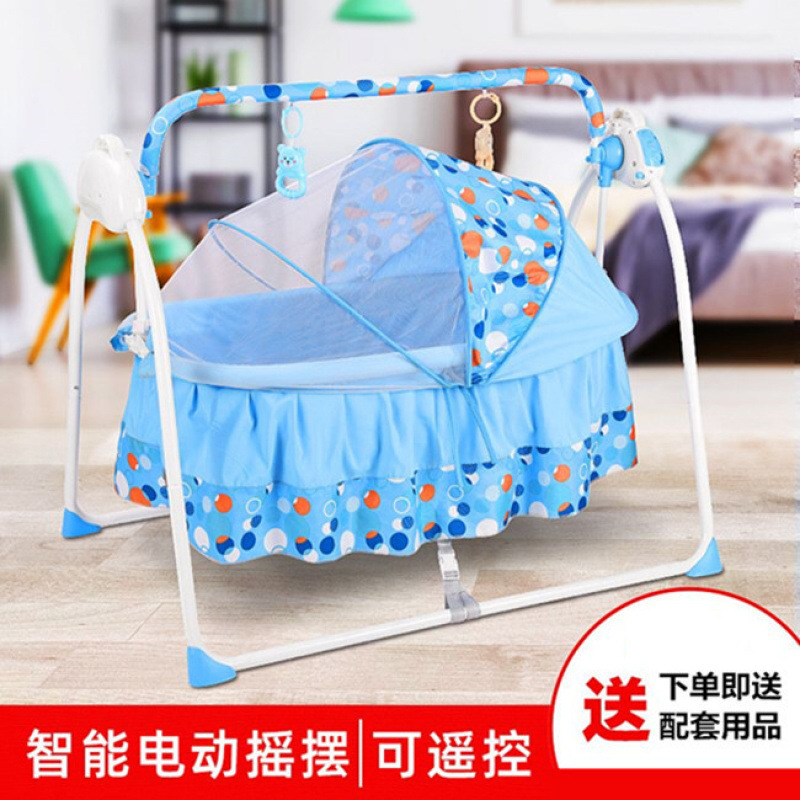 Baby Electric Cradle Rocking Bed Coaxing Baby Artifact Foldable Toddler Coaxing Sleeping Rocking Chair Intelligent Soothing Sleeping Basket Wholesale